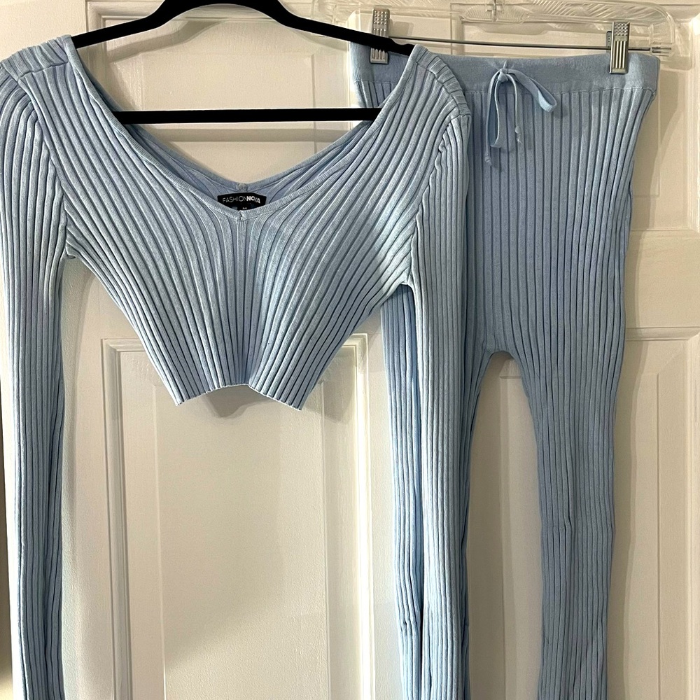 Fashion Nova Two-Piece Coords Loungewear Set | Baby Blue